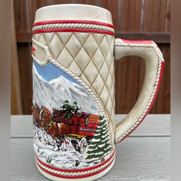 VTG Budweiser 1985 Holiday Clydestales Beer Stein - Ceramarte- Brazil “A” Series - Picture 3 of 8